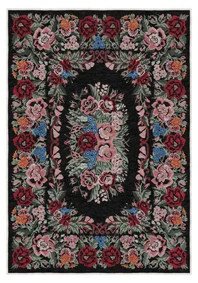 Image de Tapis Moquette en polyester Noir 100 x 150 cm antidérapant poils 5 mm