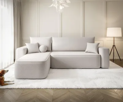 Produktbild von Ecksofa Schlafsofa Sofa AGEPO Stoff Curio Creme Ottomane Links