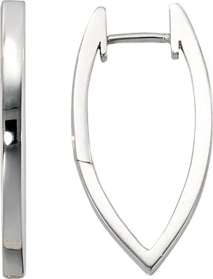 Produktbild von Paar Silbercreolen Creolen Creole aus 925 Silber oval spitzoval Ohrschmuck Damen