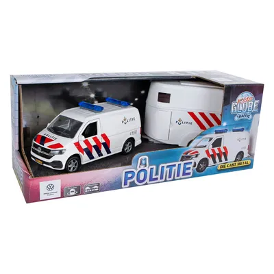 Immagine prodotto di Kids Globe 520323 - Polizia con rimorchio per cavalli IT 1:36