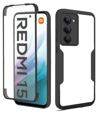 Produktbild von 360° Grad Hülle für xiaomi Redmi 15 Rundum vollschutz Integriertem Displayschutz in Schwarz