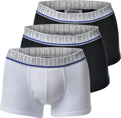 Produktbild von Bikkembergs Herren Boxershorts Unterhosen Unterwäsche Herren, Größe:S, Farbe:Weiß-weiß,schwarz