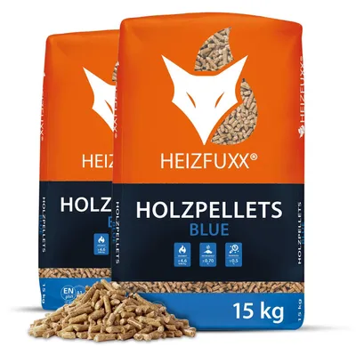 Produktbild von Heizfuxx Blue ENplus A1 Holzpellets Weichholz 15kg x 2 Sack 30kg