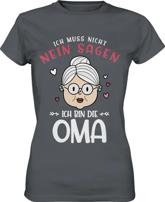 Produktbild von Ich bin die Oma Damen Premium T-Shirt – Dark Grey / XS