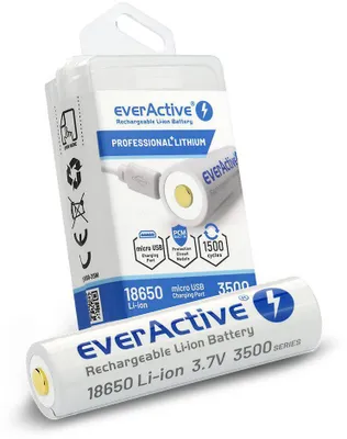 Obrázek produktu pro everActive Rechargeble battery 18650 3,7V Li-ion 3500 mAh micro USB