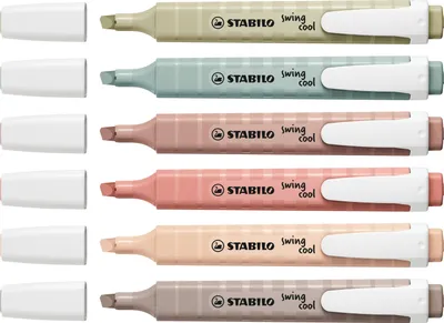 Zdjęcie produktu dla STABILO swing cool NatureCOLORS, 6 szt., Wielobarwny, 3 lat(a), Końcówka ścięta, Wielobarwny, 1 mm