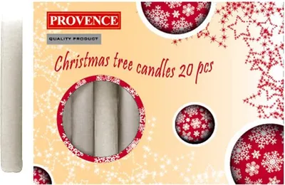 Immagine prodotto di candela di Natale bianca 10 x 1,3 cm, set di 20 pezzi