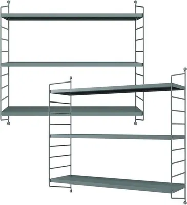 Produktbild von Grau-Blauer Stahlwandrek 2-teilig, 3-Leg-Set, 50x60x15 cm