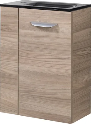 Produktbild von Fackelmann SBC LUXOR Gäste WC Set 2-teilig 45 cm, Braun hell, rechts, Glas Anthrazit
