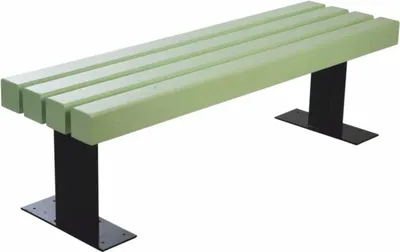 Produktbild von Casa Padrino Parkbank - Stadtbank Hellgrün / Schwarz 150 cm - Massive Gartenbank