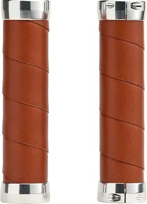 Productafbeelding van Grips en handvatverlengingen Brooks BLG4LL0A17203 - Slanke leren handvatten (130+130mm) - Honingkleurig