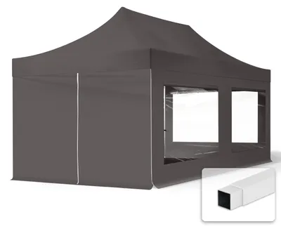 Produktbild von TOOLPORT 3x6m Stahl Faltpavillon, inkl. 4 Seitenteile, dunkelgrau