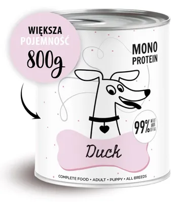 Zdjęcie produktu dla Karma mokra dla psa Paka Zwierzaka Pepe Duck 99% kaczka 800g