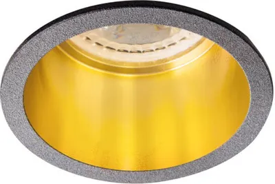 Image de Spot LED GU10 cadre d'encastrement noir or rond - pour 1 LED GU10 Spot