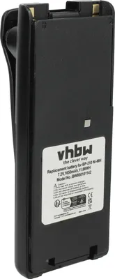 Produktbild von vhbw Akku Ersatz für BP-210 für Funkgerät, Walkie Talkie (1650 mAh, 7,2 V, NiMH) + Gürtelclip