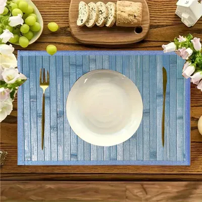 Bambus Platzsets, Set mit 2, hitzebeständig, 45x30 cm, natur