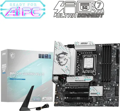 Image de MSI B860M GAMING PLUS WIFI, Intel, LGA 1851 (Socket V1), Intel Core Ultra (Series 2), LGA 1851, 256 Go, DDR5-SDRAM