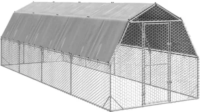 Obrázek produktu pro Výběh pro slepice se střechou 2,5x8x2,25 m pozinkovaná ocel