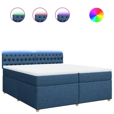 Produktbild von Boxspringbett mit Matratze Blau 200x200 cm Stoff