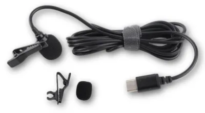 Image de Microphone cravate, USB Type C, microphone filaire pour enregistrement sur smartphone et diffusion en direct