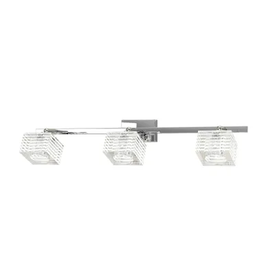 Immagine prodotto di Toplight Applique da parete 3 luci Metropolitan con attacco G9, struttura cromo e vetro lavorato, design moderno 55x10x12cm