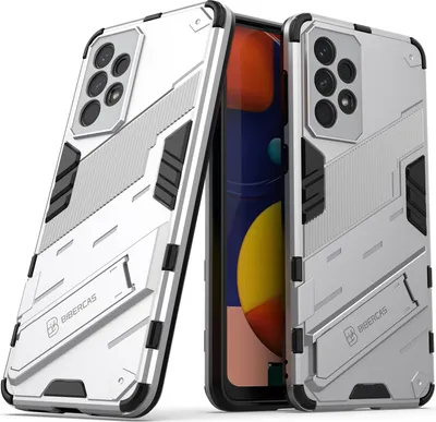 Produktbild von Armor Hülle für Samsung Galaxy A33 5G, Hybrid PC TPU Bumper Stoßfestes Schutzhülle mit Standfunktion Orange