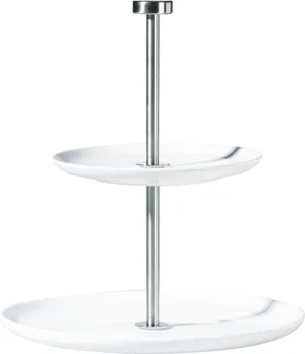 Immagine prodotto di ASA Selection à table Etagere 2-stufig Rund, Fine Bone China, Warmes Weiß, H 23.5 cm, 2010013