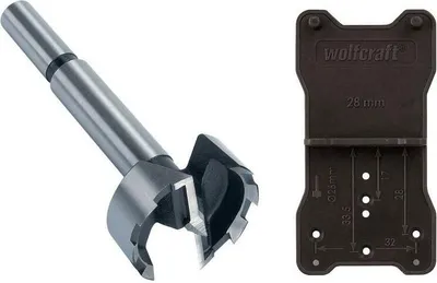 Zdjęcie produktu dla wolfcraft GmbH 8728000, Wiertarka, Wiertło Forstnera, 3,5 cm, 90 mm, Płyta wiórowa, Plastik, Sklejka, Miękkie drewno, Drewno, 1 cm