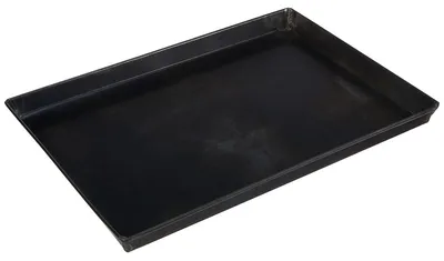 Image de Plaque de cuisson rectangulaire - Acier - 40 x 30 x 3 cm - Noir - Pour pâtisseries et pizzas