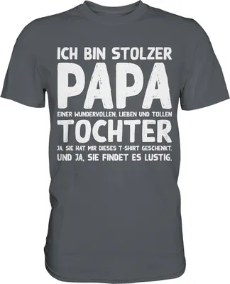Produktbild von Stolzer Papa einer Tochter Vater Herren Premium Shirt – Dark Grey / M