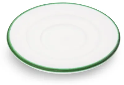 Immagine prodotto di Vetroceramica Gmundner bordo verde, piattino Espresso (Ø 11 cm)