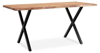 Produktbild von Schreibtisch >WL7.273< in Akazie / schwarz - 160x80x76 (LxBxH)