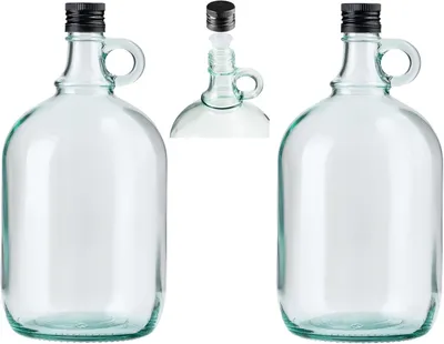 Produktbild von 2 x 2L Flasche mit rundem Griff + Aussgießer Essig-Öl-Met-Honig Flasche