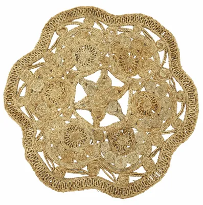 Produktbild von Juteteppich Paul Rund Naturfarbe Beige Ø 60 cm handgewebt aus Jute | Moderner Naturteppich Uni im Boho - Style Teppich Rund für Wohnzimmer, Schlafzimmer und Küche