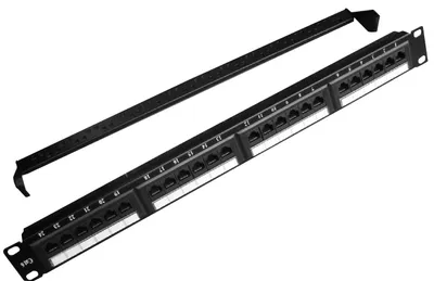 Zdjęcie produktu dla gembird Cat.6 24-Port-Patchpanel + rückseitigem Kabelman.