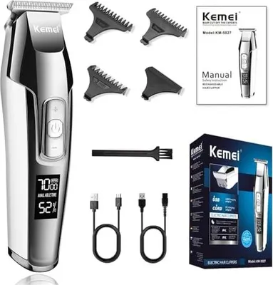 Produktbild von Kemei Hair Clippers Männer LCD Display Professioneller Bart Clipper Kabelless Elektrische Trimmermaschine wiederaufladbare Kante