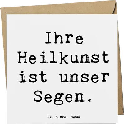 Produktbild von Mr. & Mrs. Panda Deluxe Karte Spruch Arzt Segen - Weiß - Geschenk, wichtig, Glückwunschkarte, faltkarte, Klappkarte, doppelkarte, Wertschätzung, medizinische Fachkräfte