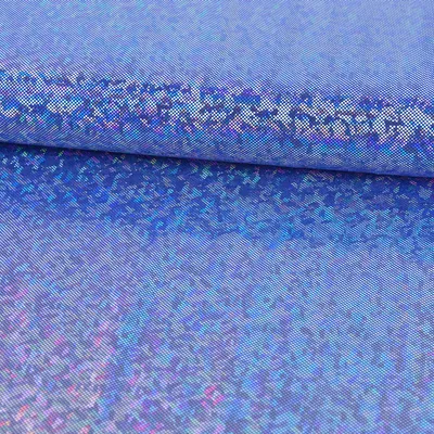 Produktbild von Jerseystoff Meterware Stretch Glitzer holografisch uni dunkelblau 1,5m