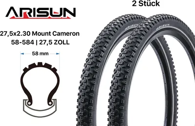 Produktbild von 2 Stück 27.5 Zoll Fahrrad Reifen Arisun Mount Cameron 27.5x2.30 MTB 58-584 Reflex