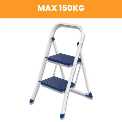 Produktbild von Klapptritt 2 Stufen EUROHOME® – aus Eisen und Kunststoff, 90x43x5,5cm – für alle, die nach einem praktischen und sicheren Tritthocker suchen