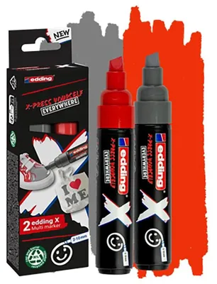 Produktbild von Edding X 6900 Permanenter Marker 2 Einheiten Rot,Grau Kinder Rot,Grau One Size
