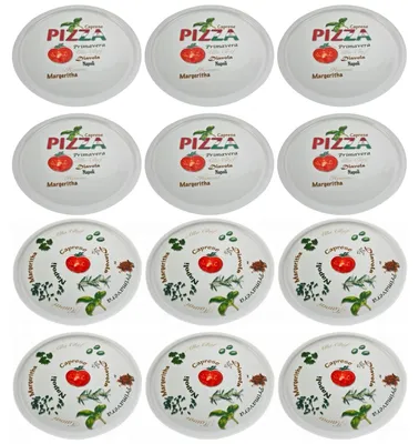 Produktbild von Set von 12 Pizzatellern Ø 30 cm aus Porzellan
