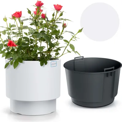 Zdjęcie produktu dla Doniczka z wkładem HEOSE biała 29,8 cm
