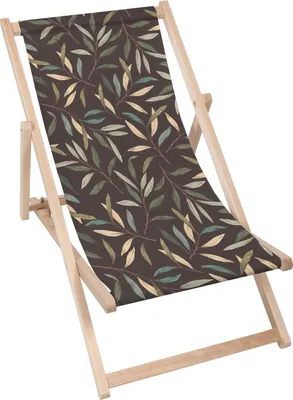 Produktbild von Dreamroots Liegestuhl klappbar Holz, Buchenholz bis zu 130 kg, Sonnenliege klappbar mit 3-stufiger Neigungsregulierung der Rückenlehne,  Retro Leaves