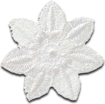 Produktbild von Mono Quick 0412x Blume, Bügelbild, Patch, schwarz weiß hellblau lachs gelb grau - 3,7 cm : 04123 - weiß Farbe: 04123 - weiß