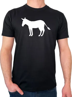 Produktbild von Huuraa Herren T-Shirt Esel Silhouette M Black Bio Baumwolle Fairtrade Herrenshirt Geschenkidee
