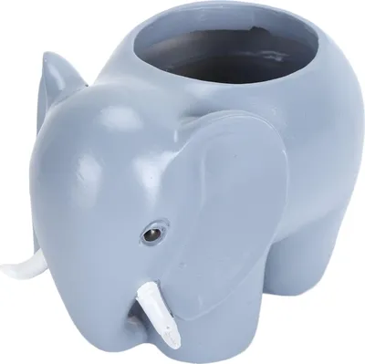 Image de Pot éléphant pour plantes succulentes - Pot décoratif éléphant créatif et finement travaillé en résine pour terrasse et jardin
