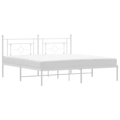 Produktbild von vidaXL Bettgestell mit Kopfteil Metall Weiß 183x213 cm