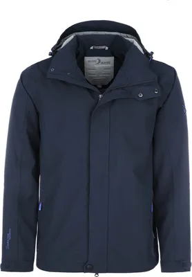Produktbild von Blue Wave Herren Funktionsjacke Ben Unifarben - Outdoorjacke-Jacke mit abnehmbarer Kapuze in Marine Größe M
