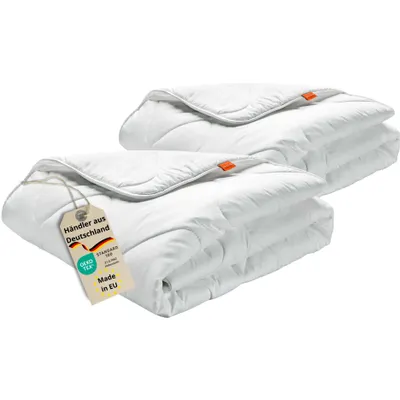Image de Couverture 135 x 200 cm, set de 2, couverture d'hiver, 100% microfibres, convient aux personnes allergiques, sleepling Basic 100